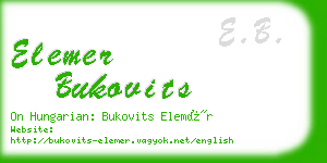 elemer bukovits business card
